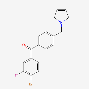 molecular formula C18H15BrFNO B1325632 (4-溴-3-氟苯基)(4-((2,5-二氢-1H-吡咯-1-基)甲基)苯基)甲酮 CAS No. 898764-28-8