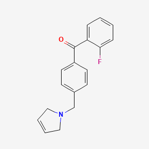 molecular formula C18H16FNO B1325635 (4-((2,5-Dihydro-1H-pyrrol-1-yl)methyl)phenyl)(2-fluorophenyl)methanone CAS No. 898764-40-4