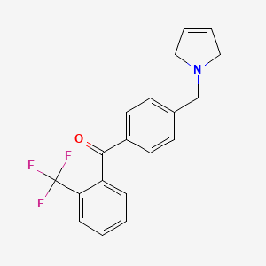 molecular formula C19H16F3NO B1325636 (4-((2,5-Dihydro-1H-pyrrol-1-yl)methyl)phenyl)(2-(trifluoromethyl)phenyl)methanone CAS No. 898764-43-7
