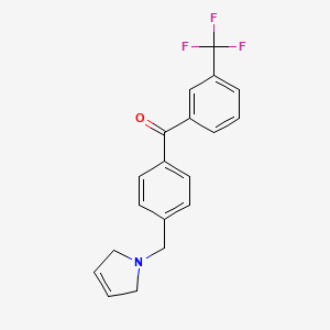 molecular formula C19H16F3NO B1325637 (4-((2,5-Dihydro-1H-pyrrol-1-yl)methyl)phenyl)(3-(trifluoromethyl)phenyl)methanone CAS No. 898764-46-0