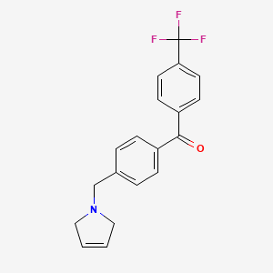 molecular formula C19H16F3NO B1325638 (4-((2,5-Dihydro-1H-pyrrol-1-yl)methyl)phenyl)(4-(trifluoromethyl)phenyl)methanone CAS No. 898764-49-3