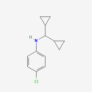 molecular formula C13H16ClN B13256383 4-chloro-N-(dicyclopropylmethyl)aniline 