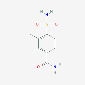 molecular formula C8H10N2O3S B13256389 3-Methyl-4-sulfamoylbenzamide 