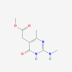 molecular formula C9H13N3O3 B13256398 Methyl 2-[4-methyl-2-(methylamino)-6-oxo-1,6-dihydropyrimidin-5-yl]acetate 