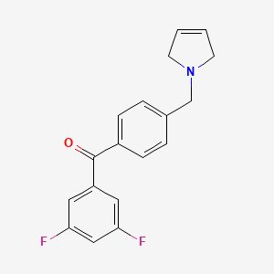 molecular formula C18H15F2NO B1325640 (3,5-Difluorophenyl)(4-((2,5-dihydro-1H-pyrrol-1-yl)methyl)phenyl)methanone CAS No. 898764-77-7