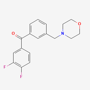 molecular formula C18H17F2NO2 B1325645 3,4-Difluoro-3'-morpholinomethyl benzophenone CAS No. 898792-30-8