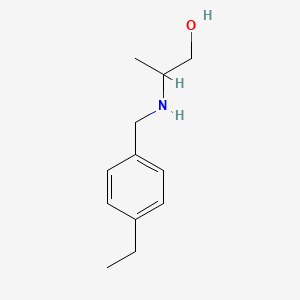 molecular formula C12H19NO B13256459 2-{[(4-Ethylphenyl)methyl]amino}propan-1-ol 