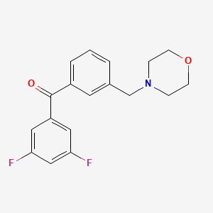 molecular formula C18H17F2NO2 B1325646 3,5-Difluoro-3'-morpholinomethyl benzophenone CAS No. 898792-32-0