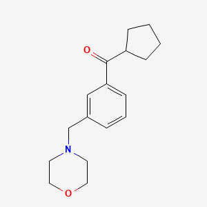 molecular formula C17H23NO2 B1325649 Cyclopentyl 3-(morpholinomethyl)phenyl ketone CAS No. 898792-40-0