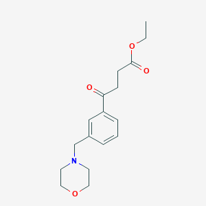 molecular formula C17H23NO4 B1325650 Ethyl 4-[3-(morpholinomethyl)phenyl]-4-oxobutyrate CAS No. 898792-44-4