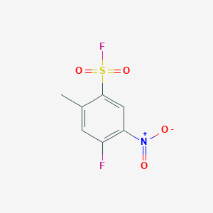 molecular formula C7H5F2NO4S B13256501 4-Fluoro-2-methyl-5-nitrobenzene-1-sulfonyl fluoride 