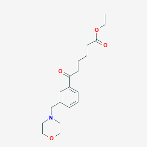 molecular formula C19H27NO4 B1325652 Ethyl 6-[3-(morpholinomethyl)phenyl]-6-oxohexanoate CAS No. 898792-48-8