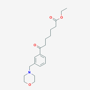 molecular formula C20H29NO4 B1325653 Ethyl 7-[3-(morpholinomethyl)phenyl]-7-oxoheptanoate CAS No. 898792-50-2