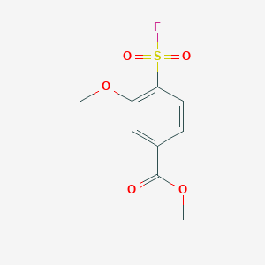 molecular formula C9H9FO5S B13256543 Methyl 4-(fluorosulfonyl)-3-methoxybenzoate 