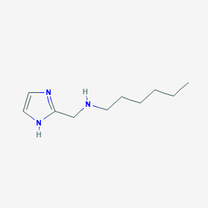 molecular formula C10H19N3 B13256548 Hexyl(1H-imidazol-2-ylmethyl)amine 