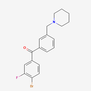 B1325657 4-Bromo-3-fluoro-3'-piperidinomethyl benzophenone CAS No. 898793-24-3