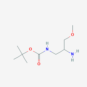 molecular formula C9H20N2O3 B13256570 Tert-butyl N-(2-amino-3-methoxypropyl)carbamate 