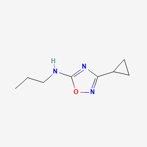 molecular formula C8H13N3O B13256582 3-cyclopropyl-N-propyl-1,2,4-oxadiazol-5-amine 