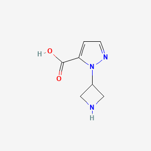 molecular formula C7H9N3O2 B13256620 1-(Azetidin-3-yl)-1H-pyrazole-5-carboxylic acid 