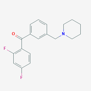 molecular formula C19H19F2NO B1325663 2,4-Difluoro-3'-piperidinomethyl benzophenone CAS No. 898793-58-3