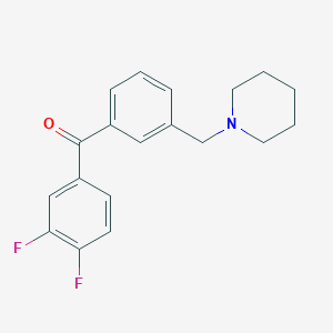3,4-Difluoro-3'-piperidinomethyl benzophenone