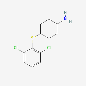 molecular formula C12H15Cl2NS B13256641 4-[(2,6-Dichlorophenyl)sulfanyl]cyclohexan-1-amine 