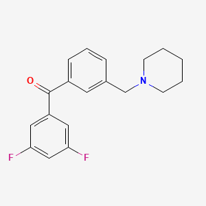 molecular formula C19H19F2NO B1325665 3,5-Difluoro-3'-piperidinomethyl benzophenone CAS No. 898793-62-9