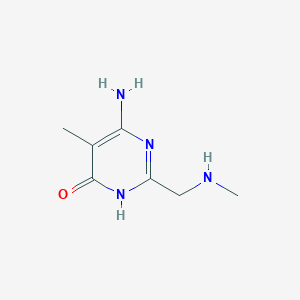 molecular formula C7H12N4O B13256735 6-Amino-5-methyl-2-[(methylamino)methyl]-3,4-dihydropyrimidin-4-one 