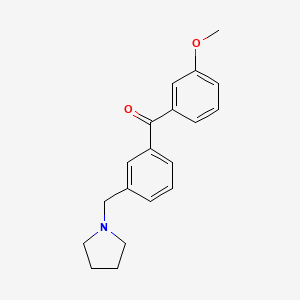 molecular formula C19H21NO2 B1325674 3-Methoxy-3'-pyrrolidinomethyl benzophenone CAS No. 898794-03-1