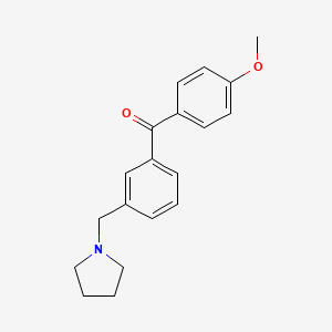 molecular formula C19H21NO2 B1325675 4'-Methoxy-3-pyrrolidinomethyl benzophenone CAS No. 898794-06-4