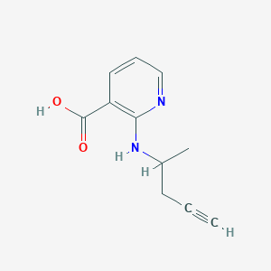 molecular formula C11H12N2O2 B13256751 2-[(Pent-4-yn-2-yl)amino]pyridine-3-carboxylic acid 