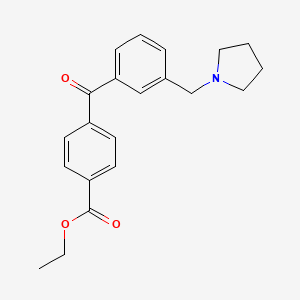 molecular formula C21H23NO3 B1325678 4'-Carboethoxy-3-pyrrolidinomethyl benzophenone CAS No. 898770-07-5