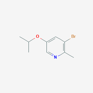 molecular formula C9H12BrNO B13256786 3-Bromo-2-methyl-5-(propan-2-yloxy)pyridine 