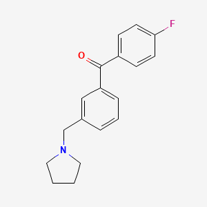 molecular formula C18H18FNO B1325681 4'-Fluoro-3-pyrrolidinomethyl benzophenone CAS No. 898770-31-5
