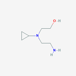 molecular formula C7H16N2O B13256837 2-[(2-Aminoethyl)(cyclopropyl)amino]ethan-1-ol 