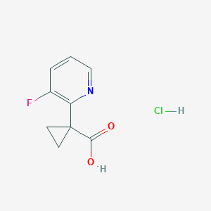 molecular formula C9H9ClFNO2 B13256843 1-(3-Fluoropyridin-2-yl)cyclopropane-1-carboxylic acid hydrochloride 