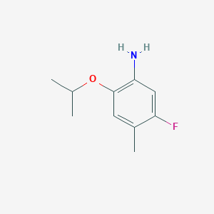 molecular formula C10H14FNO B13256849 5-Fluoro-4-methyl-2-(propan-2-yloxy)aniline 