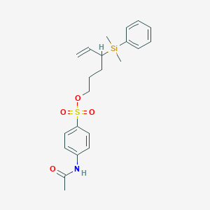 molecular formula C22H29NO4SSi B132569 4-(Dimethylphenylsilyl)-5-hexenyl 4-(acetylamino)benzenesulfonate CAS No. 158069-32-0
