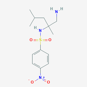 molecular formula C13H21N3O4S B13256918 N-(1-Amino-2,4-dimethylpentan-2-yl)-4-nitrobenzene-1-sulfonamide 