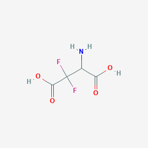 molecular formula C4H5F2NO4 B13256934 3-Amino-2,2-difluorobutanedioic acid CAS No. 73395-31-0