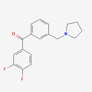 molecular formula C18H17F2NO B1325694 3,4-Difluoro-3'-pyrrolidinomethyl benzophenone CAS No. 898770-88-2