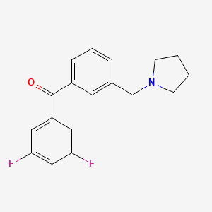 molecular formula C18H17F2NO B1325695 3,5-Difluoro-3'-pyrrolidinomethyl benzophenone CAS No. 898770-90-6