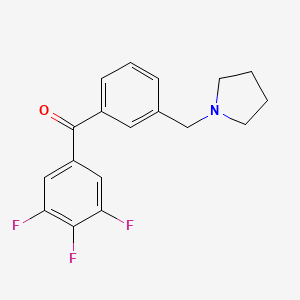 molecular formula C18H16F3NO B1325696 3'-Pyrrolidinomethyl-3,4,5-trifluorobenzophenone CAS No. 898770-92-8