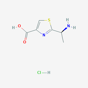 molecular formula C6H9ClN2O2S B13256966 2-[(1S)-1-aminoethyl]-1,3-thiazole-4-carboxylic acid hydrochloride 