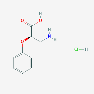 molecular formula C9H12ClNO3 B13256967 (2R)-3-Amino-2-phenoxypropanoic acid hydrochloride 