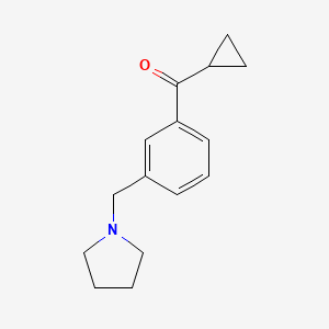 molecular formula C15H19NO B1325697 环丙基 3-(吡咯烷基甲基)苯基甲酮 CAS No. 898770-94-0
