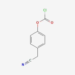 molecular formula C9H6ClNO2 B13256971 4-(Cyanomethyl)phenyl chloroformate 