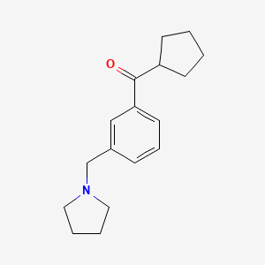 molecular formula C17H23NO B1325698 Cyclopentyl 3-(pyrrolidinomethyl)phenyl ketone CAS No. 898770-98-4