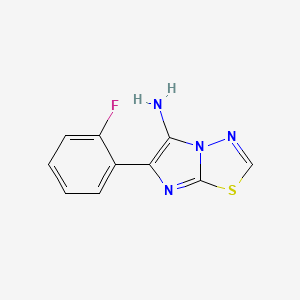 molecular formula C10H7FN4S B13257023 6-(2-Fluorophenyl)imidazo[2,1-b][1,3,4]thiadiazol-5-amine CAS No. 1432679-30-5