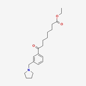 molecular formula C21H31NO3 B1325703 Ethyl 8-oxo-8-[3-(pyrrolidinomethyl)phenyl]octanoate CAS No. 898771-13-6